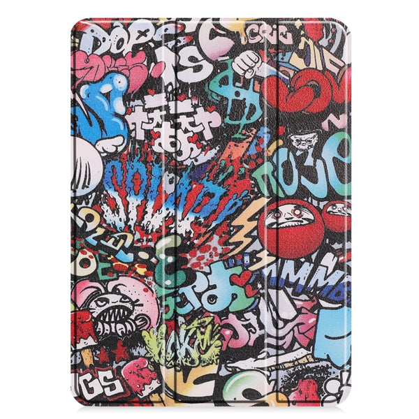 For iPad Pro 11 2022 2021 Colored Drawing Horizontal Flip PC PU Leather Tablet Case wit...(Graffiti)