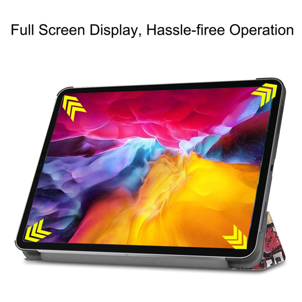 For iPad Pro 11 2022 2021 Colored Drawing Horizontal Flip PC PU Leather Tablet Case wit...(Graffiti)