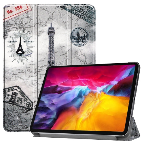 For iPad Pro 11 2022 2021 Colored Drawing Horizontal Flip PC PU Leather Tablet Case...(Eiffel Tower)