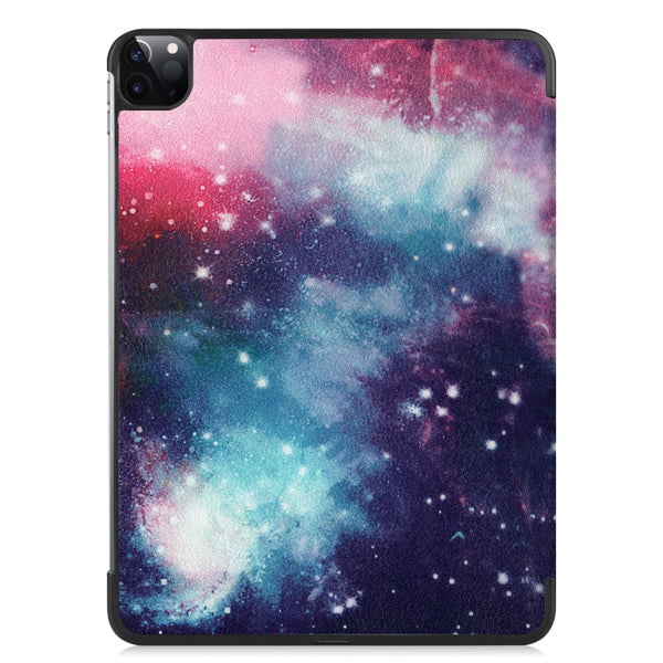 For iPad Pro 11 2022 2021 Colored Drawing Horizontal Flip PC PU Leather Tablet Case wi...(Milky Way)