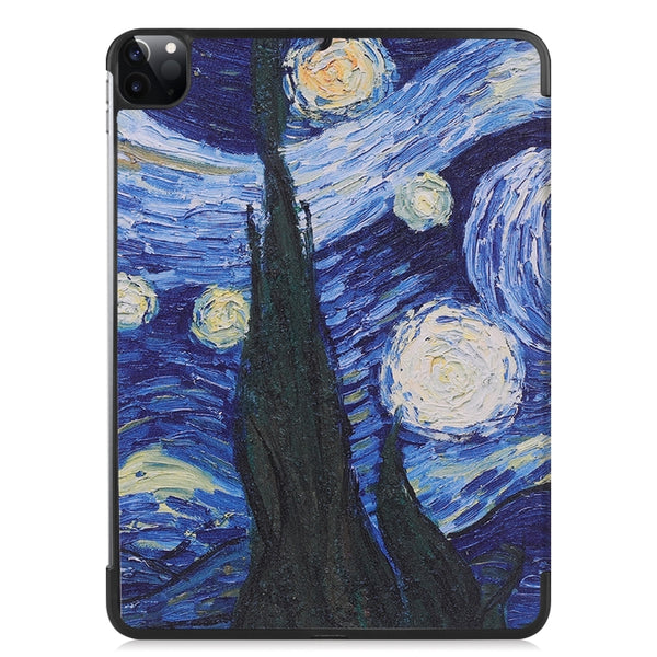 For iPad Pro 11 2022 2021 Colored Drawing Horizontal Flip PC PU Leather Tablet Case w...(Starry Sky)