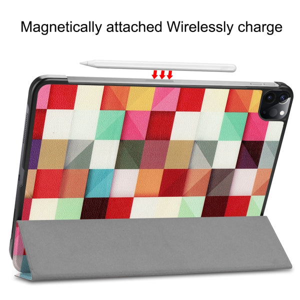 For iPad Pro 11 2022 2021 Colored Drawing Horizontal Flip PC PU Leather Tablet Case w...(Magic Cube)