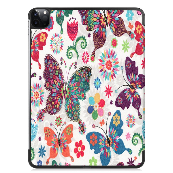 For iPad Pro 11 2022 2021 Colored Drawing Horizontal Flip PC PU Leather Table...(Colorful Butterfly)