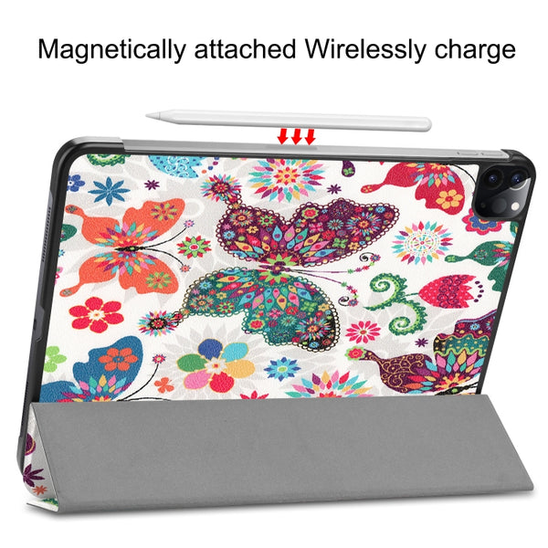 For iPad Pro 11 2022 2021 Colored Drawing Horizontal Flip PC PU Leather Table...(Colorful Butterfly)