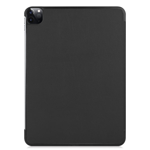 For iPad Pro 12.9 2022 2021 Custer Texture Horizontal Flip PU Leather Tablet Case with Thr...(Black)