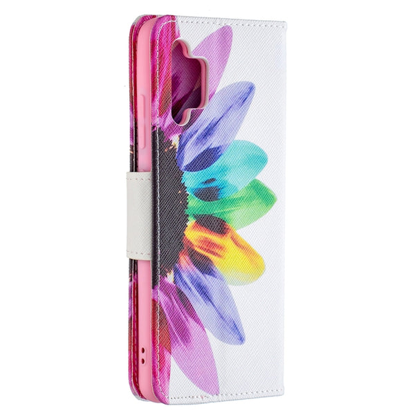 For Samsung Galaxy A32 4G Colored Drawing Pattern Horizontal Flip Leather Case with H...(Sun Flower)