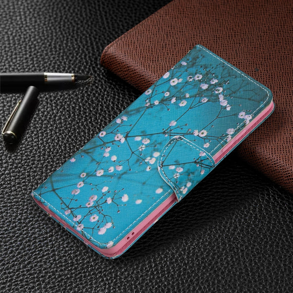 For Samsung Galaxy A32 4G Colored Drawing Pattern Horizontal Flip Leather Case with...(Plum Blossom)