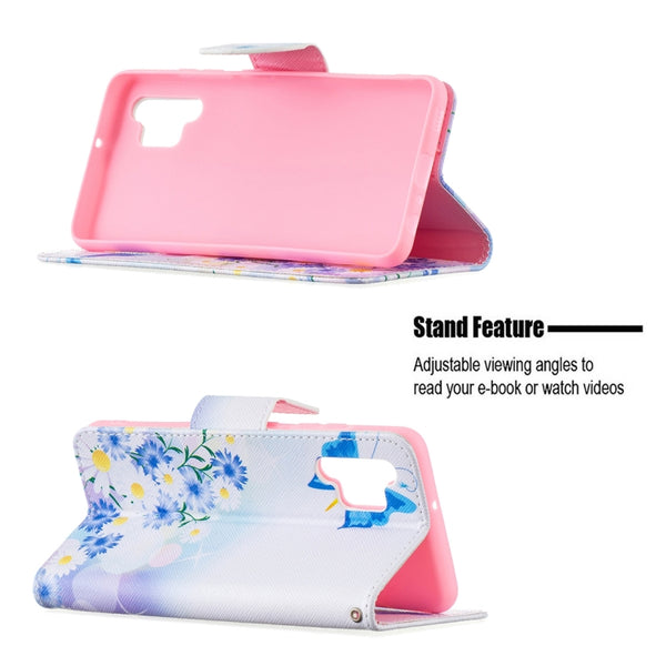 For Samsung Galaxy A32 4G Colored Drawing Pattern Horizontal Flip Leather Case with Holder...(Pansy)