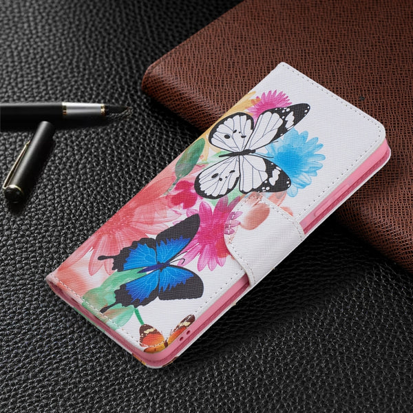 For Samsung Galaxy A32 4G Colored Drawing Pattern Horizontal Flip Leather Case with Ho...(Butterfly)