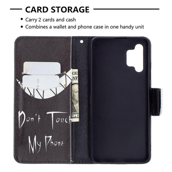For Samsung Galaxy A32 4G Colored Drawing Pattern Horizontal Flip Leather Case with Holder...(Smirk)