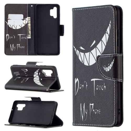 For Samsung Galaxy A32 4G Colored Drawing Pattern Horizontal Flip Leather Case with Holder...(Smirk)