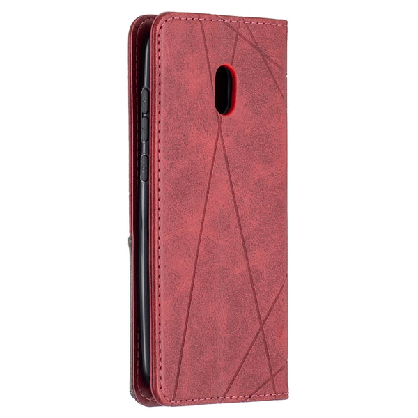 For Nokia C1 Plus Rhombus Texture Horizontal Flip Magnetic L