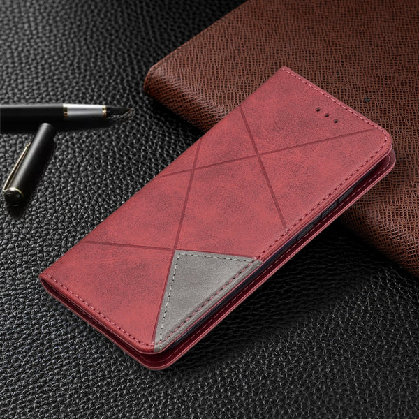 For Nokia C1 Plus Rhombus Texture Horizontal Flip Magnetic L