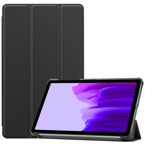 For Samsung Galaxy Tab A7 Lite T225 Custer Pattern Pure Color Horizontal Flip Leather Case...(Black)