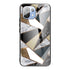 For Xiaomi Mi 11 Lite Abstract Marble Pattern Glass Protective Case(Rhombus Golden)