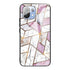 For Xiaomi Mi 11 Lite Abstract Marble Pattern Glass Protective Case(Rhombus White Purple)