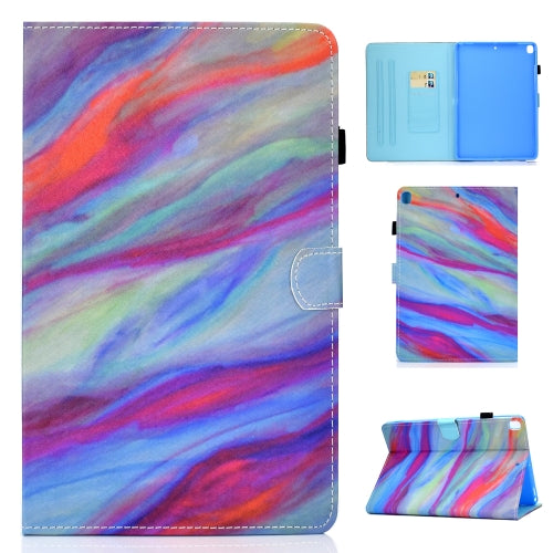 For iPad 10.2 2021 2020 2019 Colored Drawing Horizontal Flip Leather Case with H...(Colorful Marble)