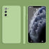 For Samsung Galaxy S20 FE Solid Color Imitation Liquid Silicone Straight Edge Dropp...(Matcha Green)