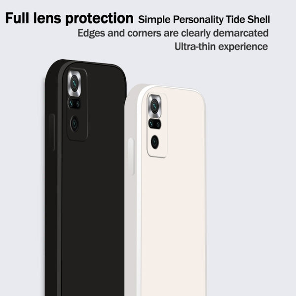 For Xiaomi Redmi Note 10 Pro Solid Color Imitation Liquid Silicone Straight Edge Dropproof...(White)