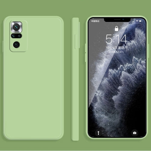 For Xiaomi Redmi Note 10 Pro Solid Color Imitation Liquid Silicone Straight Edge Dr...(Matcha Green)