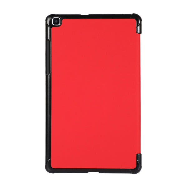 For Samsung Galaxy Tab A7 Lite 8.4 T220 225 3-folding Skin Texture Horizontal Flip TPU PU Le...(Red)