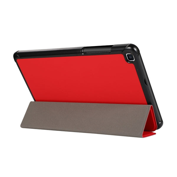 For Samsung Galaxy Tab A7 Lite 8.4 T220 225 3-folding Skin Texture Horizontal Flip TPU PU Le...(Red)