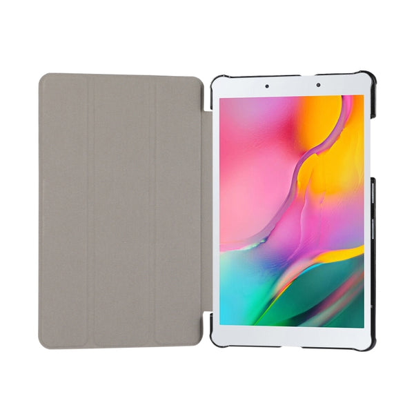 For Samsung Galaxy Tab A7 Lite 8.4 T220 225 3-folding Skin Texture Horizontal Flip TPU PU ...(Black)