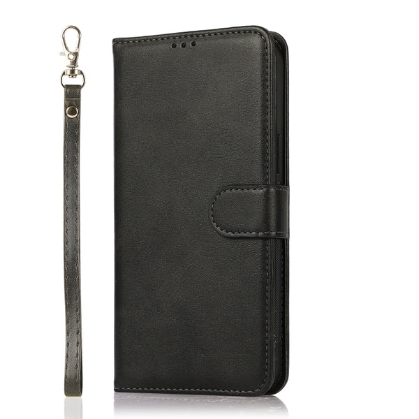 For iPhone 11 Calf Texture 2 in 1 Detachable Magnetic Back Cover Horizontal Flip Leather C...(Black)