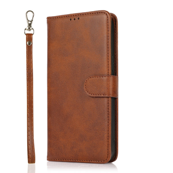 For iPhone 11 Calf Texture 2 in 1 Detachable Magnetic Back Cover Horizontal Flip Leather C...(Brown)