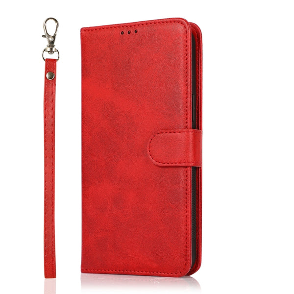 For iPhone 11 Calf Texture 2 in 1 Detachable Magnetic Back Cover Horizontal Flip Leather Cas...(Red)