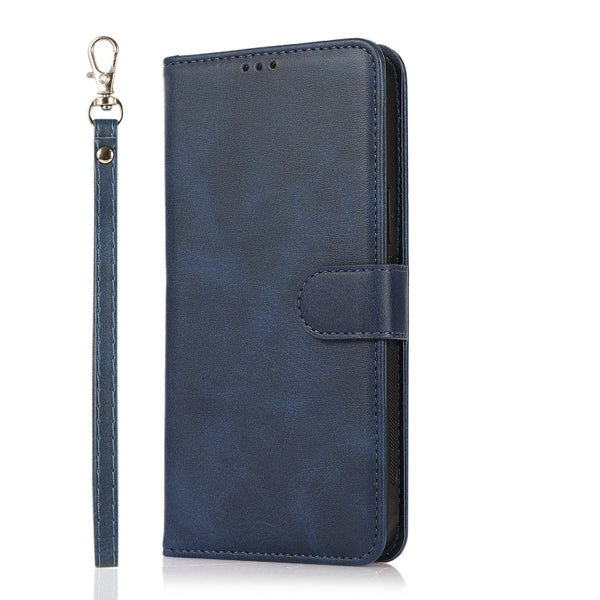 For iPhone 11 Calf Texture 2 in 1 Detachable Magnetic Back Cover Horizontal Flip Leather Ca...(Blue)