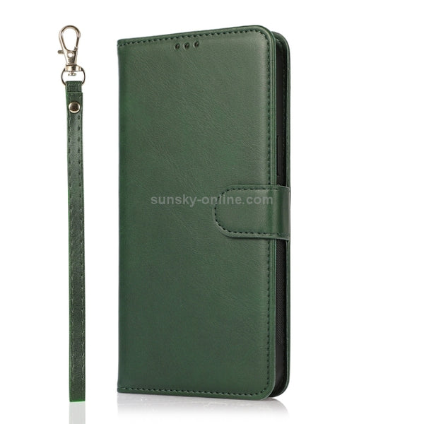 For iPhone 11 Calf Texture 2 in 1 Detachable Magnetic Back Cover Horizontal Flip Leather C...(Green)
