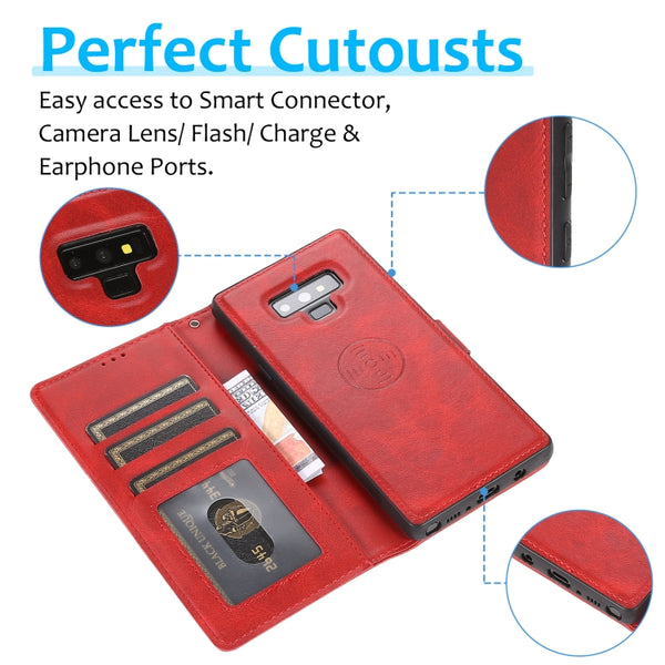 For Samsung Galaxy Note9 Calf Texture 2 in 1 Detachable Magnetic Back Cover Horizontal Flip ...(Red)