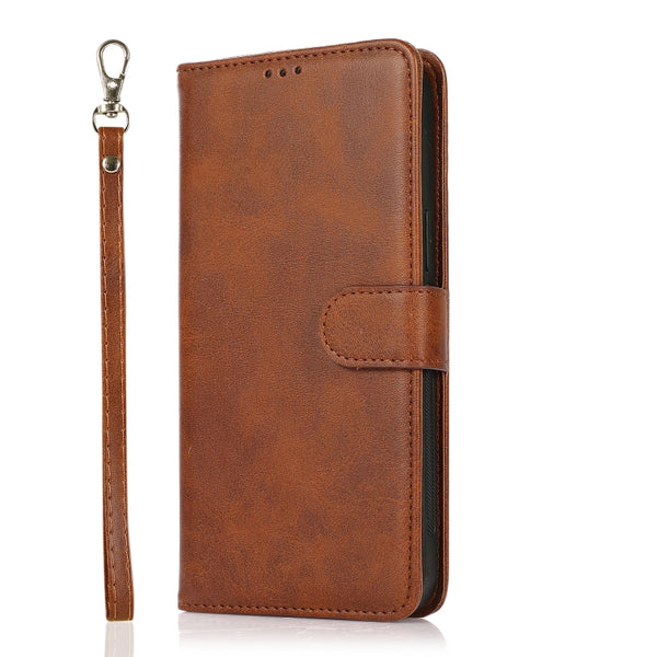 For Samsung Galaxy S10 Calf Texture 2 in 1 Detachable Magnetic Back Cover Horizontal Flip ...(Brown)