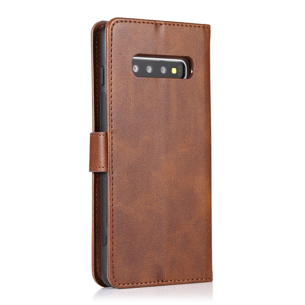 For Samsung Galaxy S10 Calf Texture 2 in 1 Detachable Magnetic Back Cover Horizontal Flip ...(Brown)