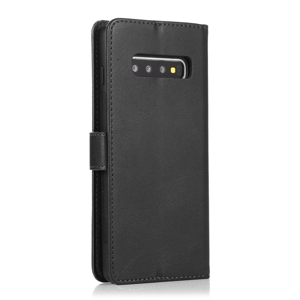 For Samsung Galaxy S10 Calf Texture 2 in 1 Detachable Magnetic Back Cover Horizontal Flip ...(Black)