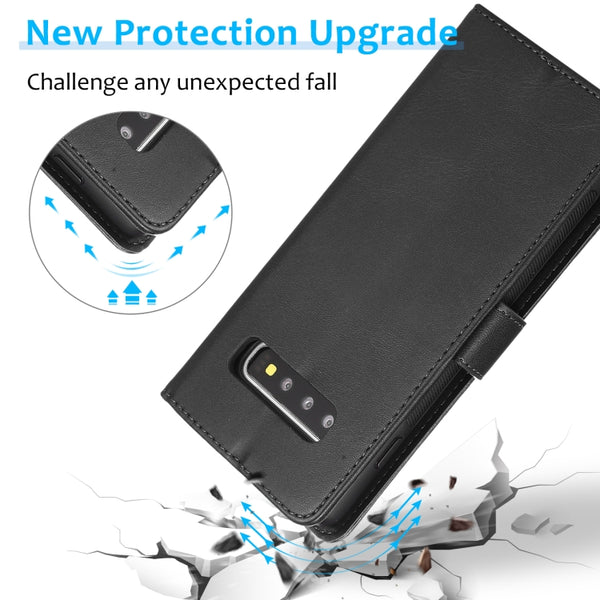 For Samsung Galaxy S10 Calf Texture 2 in 1 Detachable Magnetic Back Cover Horizontal Flip ...(Black)