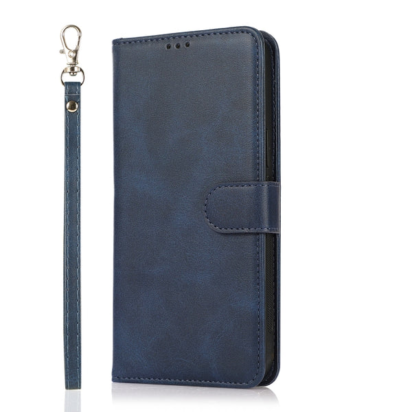 For Samsung Galaxy S10 Calf Texture 2 in 1 Detachable Magnetic Back Cover Horizontal Flip L...(Blue)