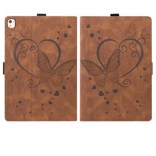 Love Butterfly Pattern For iPad 10.2 2021 2020 2019 Horizontal Flip Leather Case with Hold...(Brown)