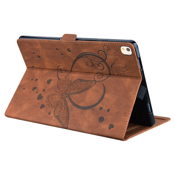 Love Butterfly Pattern For iPad 10.2 2021 2020 2019 Horizontal Flip Leather Case with Hold...(Brown)