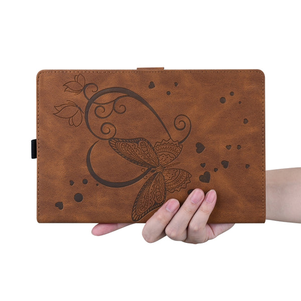 Love Butterfly Pattern For iPad 10.2 2021 2020 2019 Horizontal Flip Leather Case with Hold...(Brown)