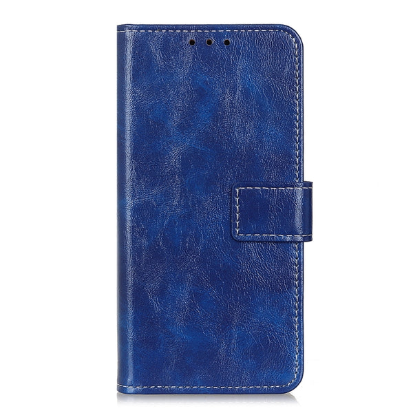 For iPhone 13 mini Retro Crazy Horse Texture Horizontal Flip Leather Case with Holder & Car...(Blue)