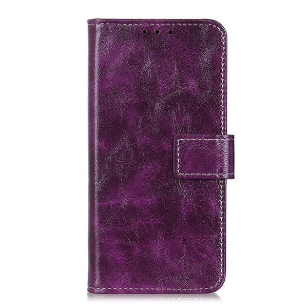 For iPhone 13 mini Retro Crazy Horse Texture Horizontal Flip Leather Case with Holder & C...(Purple)