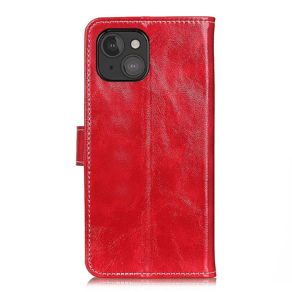 For iPhone 13 mini Retro Crazy Horse Texture Horizontal Flip Leather Case with Holder & Card...(Red)