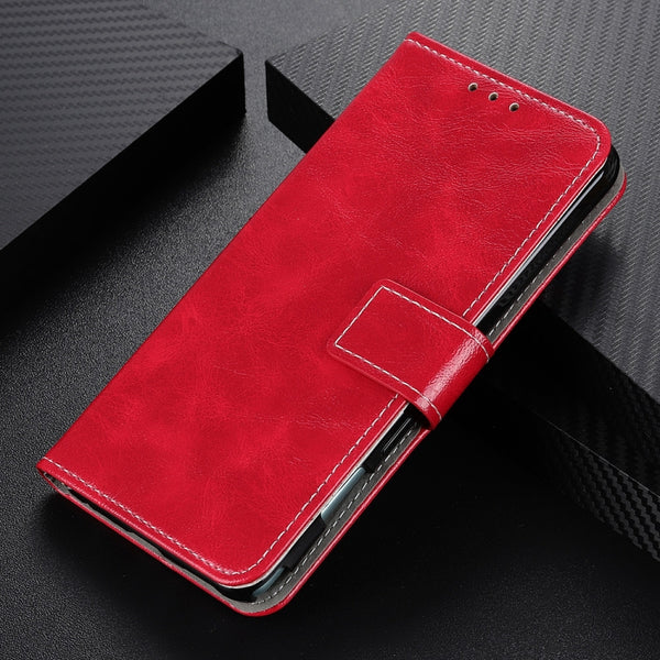 For iPhone 13 mini Retro Crazy Horse Texture Horizontal Flip Leather Case with Holder & Card...(Red)