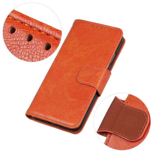 For iPhone 13 Nappa Texture Horizontal Flip Leather Case with Holder & Card Slots & Wallet(Orange)