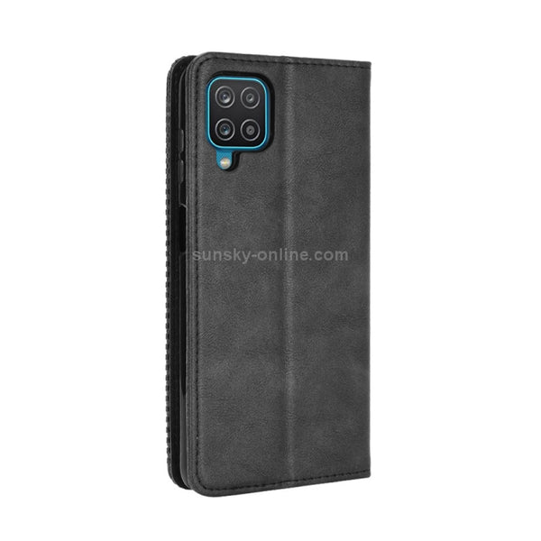 For Samsung Galaxy M32 Magnetic Buckle Retro Crazy Horse Texture Horizontal Flip Leather C...(Black)