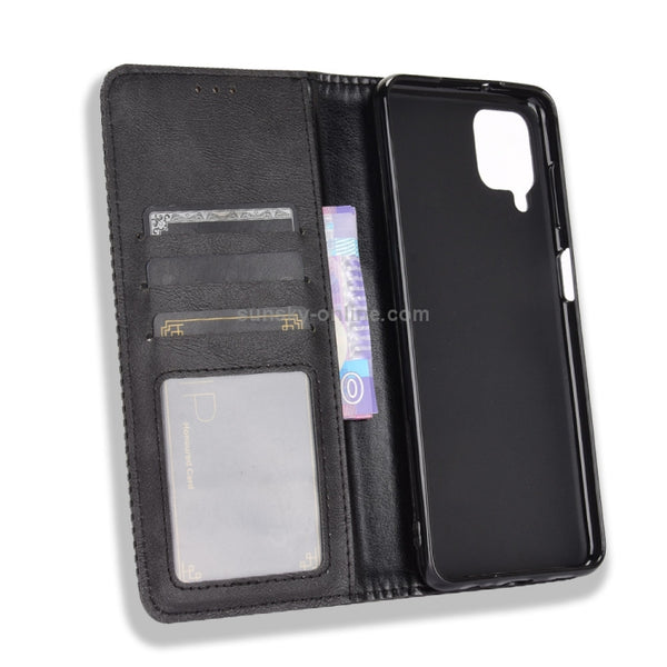 For Samsung Galaxy M32 Magnetic Buckle Retro Crazy Horse Texture Horizontal Flip Leather C...(Black)