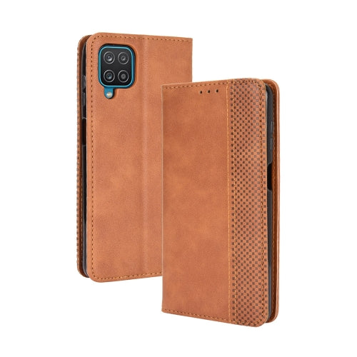 For Samsung Galaxy M32 Magnetic Buckle Retro Crazy Horse Texture Horizontal Flip Leather C...(Brown)