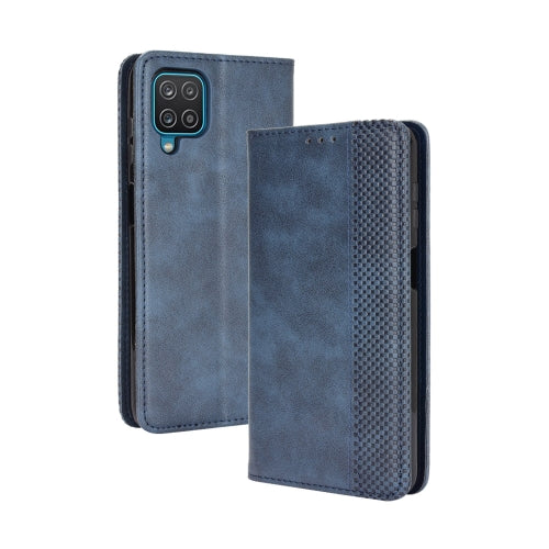 For Samsung Galaxy M32 Magnetic Buckle Retro Crazy Horse Texture Horizontal Flip Leather Ca...(Blue)